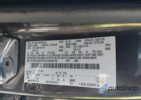 2015 Ford Escape Se z USA, uszkodzony, nr VIN 1FMCU0GX5FUA48739